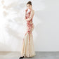 Robe de soirée élégante à paillettes et queue de poisson pour femme