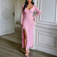 European And American Elegant Style Slip Dress With Slits