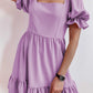 Short Sleeve Stitching Loose Solid Color Dress