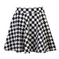 Dark Girl Color Contrast Plaid Stitching Skirt High Waist Skirt