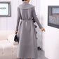 Spring And Autumn New Close Edge Belt Solid Color Dress Shawl Two-piece Set
