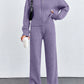 Autumn And Winter New European And American Women's Casual Loose Zip Top And Trousers Two-piece Set