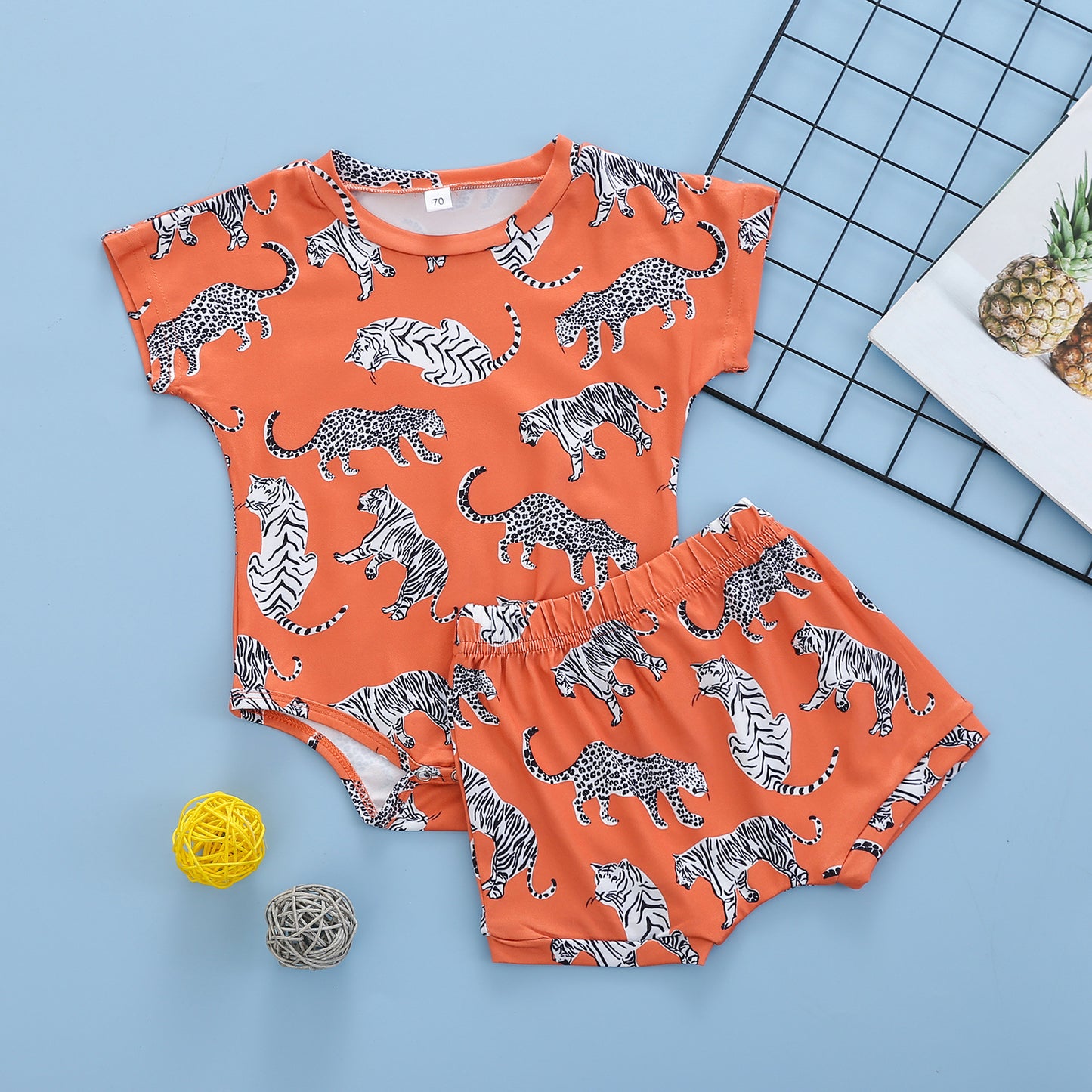Fashion Simple Tiger Print Pants Suit