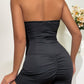European And American Tube Top Hollow Resin Ring Pleated Jumpsuit