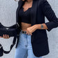 Women's Fashion Solid Color Printing One-piece Long Sleeve Suit Coat
