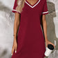 Women's Dress Black V-neck Casual Short Sleeve Dress