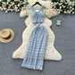 Bow-tie Square-neck Camisole With Cap Sleeves High-waisted Sheath Skirt