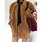 Coat A- Line Skirt Corduroy Two-piece Set