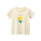 Short-sleeved T-shirt For Girls Flower Print Top