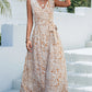 Women's Spring And Summer New Leopard Print V-neck Lace-up Long Dress