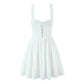 Sweet White Girdle Mini Sling Dress