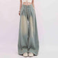 American Retro Worn Jeans Women's High Street Loose