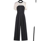 Fashion-forward Jumpsuit With High-waisted Wide-leg Pants