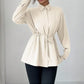 Solid Color Casual Women's Long-sleeved Shirt