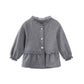 Tong Ruffle Collar Small Jacket Spring And Autumn Foreign Style Baby Infant Splicing Cardigan Top