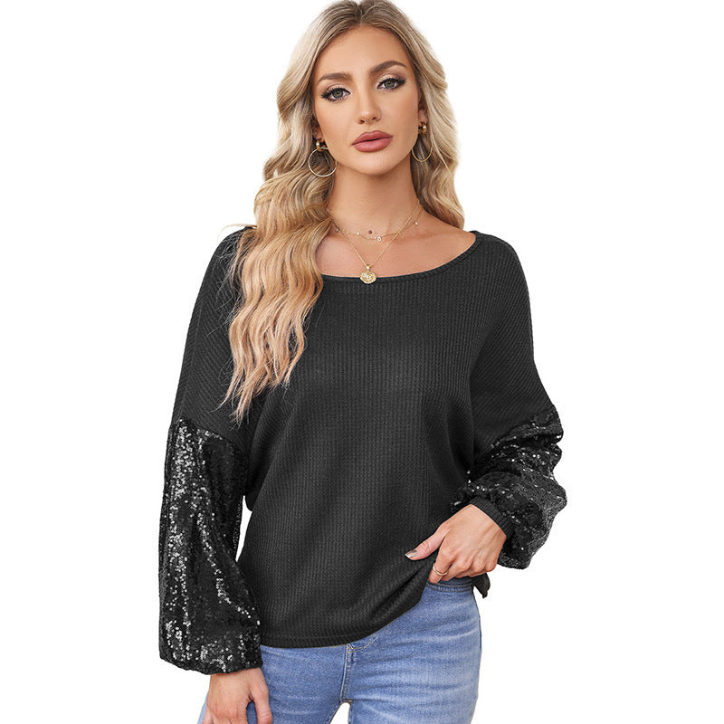 Pull ample de couleur unie à épaules dénudées