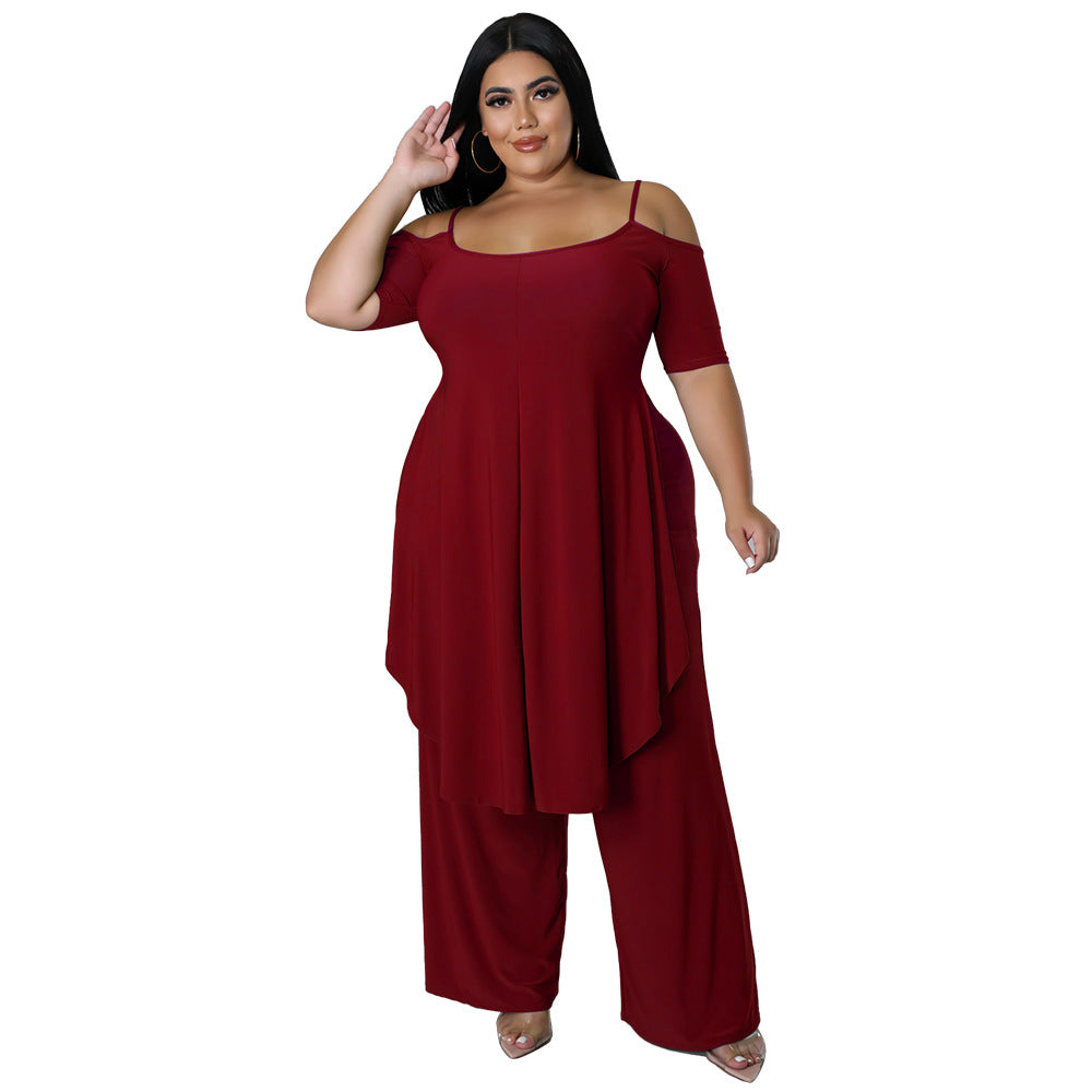 Arrival Solid-color Camisole Two-piece Set