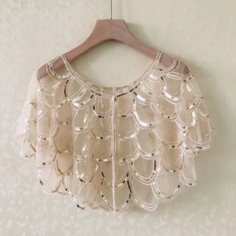 Sun Protection Clothing Sequined Small Coat Shawl All Match Dress Top Mesh Waistcoat