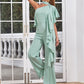 Halter Slim Fit Short Sleeve Off-the-shoulder Irregular Casual Long Straight Jumpsuit