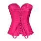 Retro Corset Waist Top Rose Red