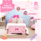 ZONEKIZ Princess Themed Kids Toddler Bed W  Cute Patterns, Safety Rails, For Ages 3 6 Years