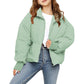 Casual Zipper Lantern Long Sleeve Cotton-padded Coat