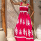 Beach Dress Vacation Style Printed Strapless Dress