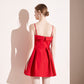 Jupe à bretelles à col en V pour femme, nouvelle collection d'été, rouge