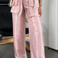 Women's Clothing Straight-leg Trousers Two-piece Set Solid Color Fashion
