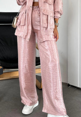 Women's Clothing Straight-leg Trousers Two-piece Set Solid Color Fashion