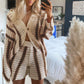 Autumn Casual Striped Openwork Knitted Cardigan Women's Jacket