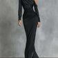 Autumn Black Off-the-Shoulder Long Dress