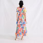 Summer Boat Neck Wooden Ear Design Short Sleeve High Waist Cake Dress