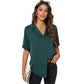 Women's Temperament Solid Color Button-Up Shirt Top