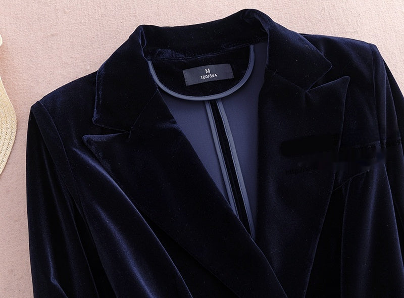 Velvet Outer Coat Plus Size Slim Fit Two-piece Suit