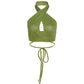 Matcha Green Hollow Halter Sling