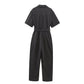 Combinaison à manches courtes et ceinture pour femme, nouvelle collection printemps