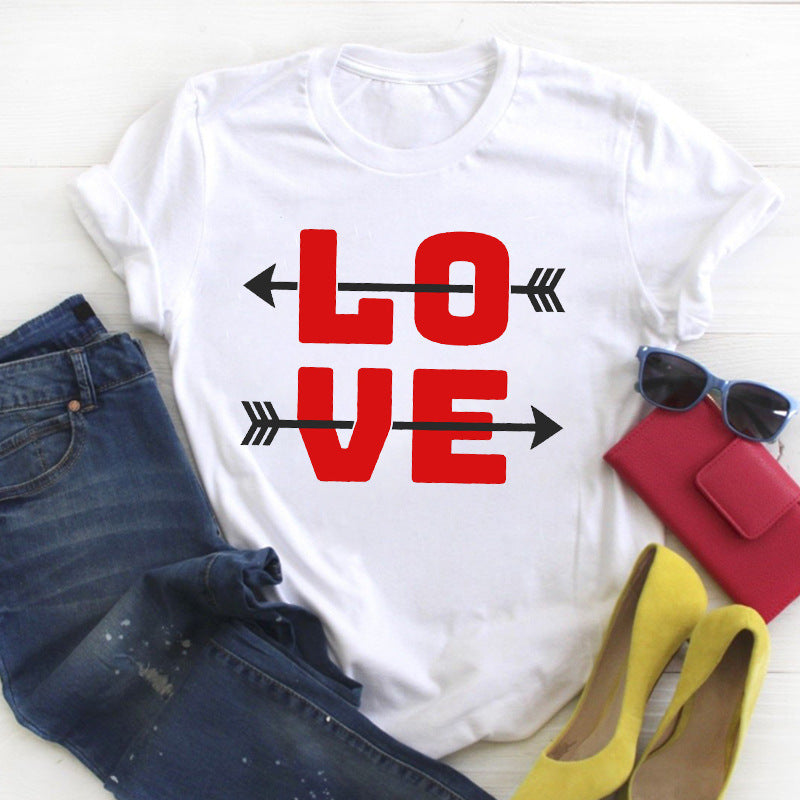 Personalized English Letters Couple Men's And Women's T-shirts