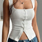 Slim-fit Buttoned Split Vest Sling Women's Top