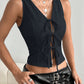 Women's Lace Up Slim Fit Top