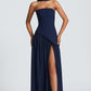 Fashion Backless Tube Top Color Split Dress