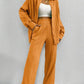 European And American Women's Clothing Solid Color Loose Drooping Smooth Pleated Casual Two-piece Suit
