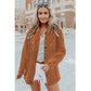 Women's Long Sleeve Solid Color Lapel Mid Shirt Jacket