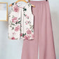 Womens Sleeveless Irregular Tank Top And Pants Fashionable Printed Two-Piece Set