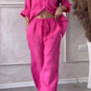 Ensemble deux pièces à lacets et pantalon large pour femme