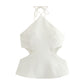 European And American Style Open Design Hanging Collar Top