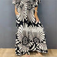 V-neck Printed High Waist Plus Size Women's Jumpsuit