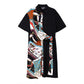 Dress With Printed Shirt Skirt Tie