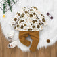 Girl's Round Neck Striped Top And Pants Set