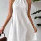Women's Hanging Neck Pleated Drape Cross Dress